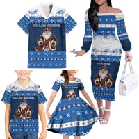 Scotland Christmas Family Matching Off The Shoulder Long Sleeve Dress and Hawaiian Shirt Scottish Santa Claus - Wonder Print Shop