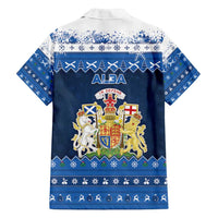 Scotland Christmas Family Matching Off Shoulder Short Dress and Hawaiian Shirt Scottish Santa Claus - Wonder Print Shop