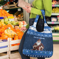 Scotland Christmas Grocery Bag Scottish Santa Claus - Wonder Print Shop