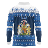 Scotland Christmas Long Sleeve Polo Shirt Scottish Santa Claus - Wonder Print Shop