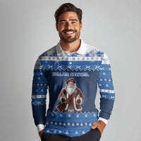 Scotland Christmas Long Sleeve Polo Shirt Scottish Santa Claus - Wonder Print Shop