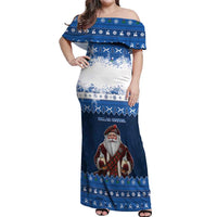 Scotland Christmas Off Shoulder Maxi Dress Scottish Santa Claus - Wonder Print Shop