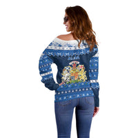 Scotland Christmas Off Shoulder Sweater Scottish Santa Claus - Wonder Print Shop
