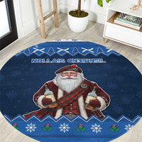 Scotland Christmas Round Carpet Scottish Santa Claus - Wonder Print Shop