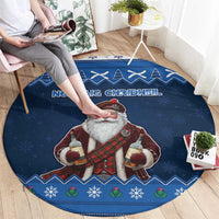 Scotland Christmas Round Carpet Scottish Santa Claus - Wonder Print Shop