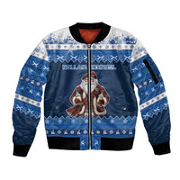 Scotland Christmas Sleeve Zip Bomber Jacket Scottish Santa Claus - Wonder Print Shop