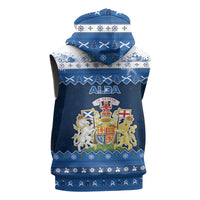 Scotland Christmas Sleeveless Zip Hoodie Scottish Santa Claus - Wonder Print Shop