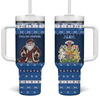 Scotland Christmas Tumbler With Handle Scottish Santa Claus - Wonder Print Shop