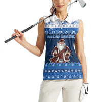 Scotland Christmas Women Sleeveless Polo Shirt Scottish Santa Claus - Wonder Print Shop