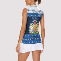 Scotland Christmas Women Sleeveless Polo Shirt Scottish Santa Claus - Wonder Print Shop