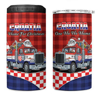 Croatia Christmas 4 in 1 Can Cooler Tumbler Santa Claus Drives Home With Gifts - Wonder Print Shop
