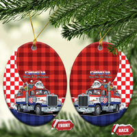 Croatia Christmas Ceramic Ornament Santa Claus Drives Home With Gifts - Wonder Print Shop