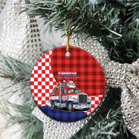 Croatia Christmas Ceramic Ornament Santa Claus Drives Home With Gifts - Wonder Print Shop