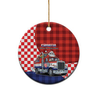 Croatia Christmas Ceramic Ornament Santa Claus Drives Home With Gifts - Wonder Print Shop