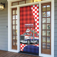 Croatia Christmas Door Cover Santa Claus Drives Home With Gifts - Wonder Print Shop