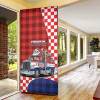 Croatia Christmas Door Cover Santa Claus Drives Home With Gifts - Wonder Print Shop