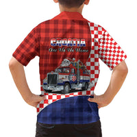 Croatia Christmas Family Matching Long Sleeve Bodycon Dress and Hawaiian Shirt Santa Claus Drives Home With Gifts - Wonder Print Shop
