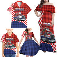 Croatia Christmas Family Matching Off Shoulder Maxi Dress and Hawaiian Shirt Santa Claus Drives Home With Gifts - Wonder Print Shop