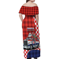 Croatia Christmas Family Matching Off Shoulder Maxi Dress and Hawaiian Shirt Santa Claus Drives Home With Gifts - Wonder Print Shop
