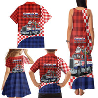 Croatia Christmas Family Matching Tank Maxi Dress and Hawaiian Shirt Santa Claus Drives Home With Gifts - Wonder Print Shop