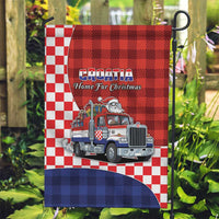 Croatia Christmas Garden Flag Santa Claus Drives Home With Gifts - Wonder Print Shop