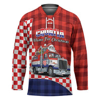 Croatia Christmas Hockey Jersey Santa Claus Drives Home With Gifts - Wonder Print Shop