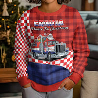 Croatia Christmas Kid Ugly Christmas Sweater Santa Claus Drives Home With Gifts - Wonder Print Shop