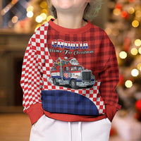 Croatia Christmas Kid Ugly Christmas Sweater Santa Claus Drives Home With Gifts - Wonder Print Shop