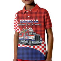 Croatia Christmas Kid Polo Shirt Santa Claus Drives Home With Gifts - Wonder Print Shop
