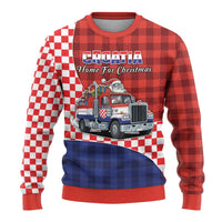 Croatia Christmas Ugly Christmas Sweater Santa Claus Drives Home With Gifts - Wonder Print Shop