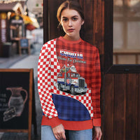 Croatia Christmas Ugly Christmas Sweater Santa Claus Drives Home With Gifts - Wonder Print Shop