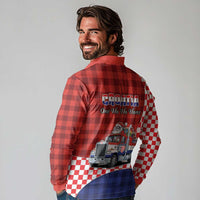 Croatia Christmas Long Sleeve Polo Shirt Santa Claus Drives Home With Gifts - Wonder Print Shop