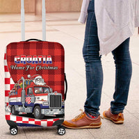 Croatia Christmas Luggage Cover Santa Claus Drives Home With Gifts - Wonder Print Shop