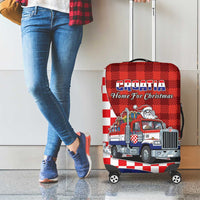 Croatia Christmas Luggage Cover Santa Claus Drives Home With Gifts - Wonder Print Shop