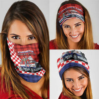 Croatia Christmas Neck Gaiter Santa Claus Drives Home With Gifts - Wonder Print Shop