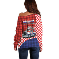 Croatia Christmas Off Shoulder Sweater Santa Claus Drives Home With Gifts - Wonder Print Shop