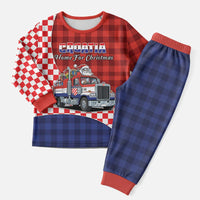 Croatia Christmas Pajama Set Santa Claus Drives Home With Gifts - Wonder Print Shop