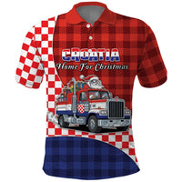 Croatia Christmas Polo Shirt Santa Claus Drives Home With Gifts - Wonder Print Shop