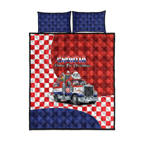 Croatia Christmas Quilt Bed Set Santa Claus Drives Home With Gifts - Wonder Print Shop