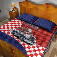 Croatia Christmas Quilt Bed Set Santa Claus Drives Home With Gifts - Wonder Print Shop