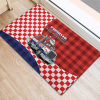 Croatia Christmas Rubber Doormat Santa Claus Drives Home With Gifts - Wonder Print Shop