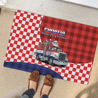 Croatia Christmas Rubber Doormat Santa Claus Drives Home With Gifts - Wonder Print Shop