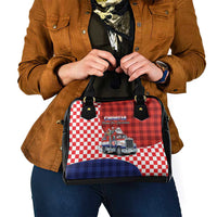 Croatia Christmas Shoulder Handbag Santa Claus Drives Home With Gifts - Wonder Print Shop