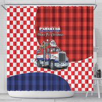Croatia Christmas Shower Curtain Santa Claus Drives Home With Gifts - Wonder Print Shop