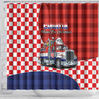 Croatia Christmas Shower Curtain Santa Claus Drives Home With Gifts - Wonder Print Shop