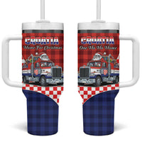 Croatia Christmas Tumbler With Handle Santa Claus Drives Home With Gifts - Wonder Print Shop