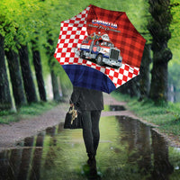 Croatia Christmas Umbrella Santa Claus Drives Home With Gifts - Wonder Print Shop