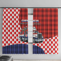 Croatia Christmas Window Curtain Santa Claus Drives Home With Gifts - Wonder Print Shop