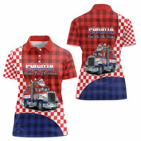Croatia Christmas Women Polo Shirt Santa Claus Drives Home With Gifts - Wonder Print Shop