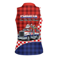 Croatia Christmas Women Sleeveless Polo Shirt Santa Claus Drives Home With Gifts - Wonder Print Shop
